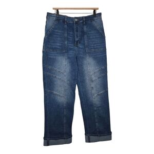 Our Republic For All Women High Rise Medium Wash Cuffed Boyfriend Denim Jeans 16